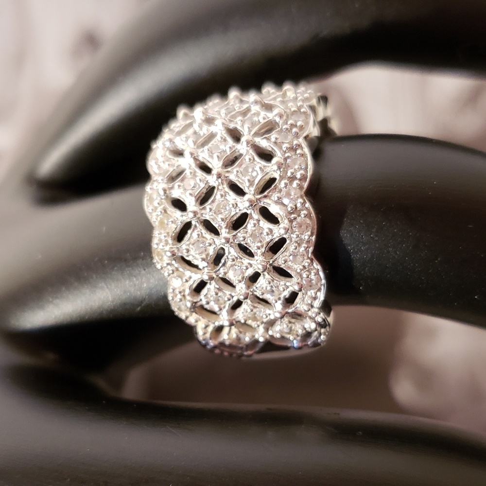 Vintage 1990s Diamonique CZ Band Ring